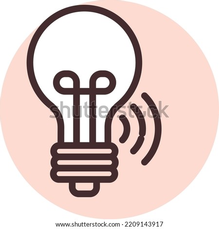Smart home lightbulb, illustration, vector on white background.