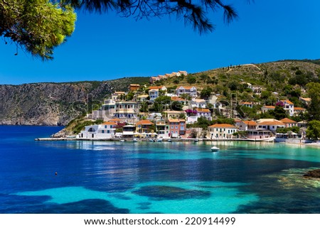 Greece. Ionian Islands - Cephalonia (Kefalonia). Asos (Assos), small rustic village on the west coast of the island Royalty-Free Stock Photo #220914499