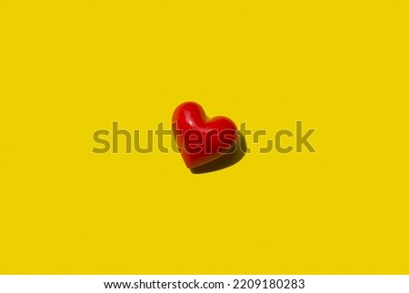 Red heart. Colorful minimalism, creative idea fo valentines day. Retro pop art love.