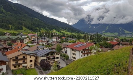 Summer view from Lermoos , Tirol , Zugspitz Arena ,Alps Mountains panorama, Austria