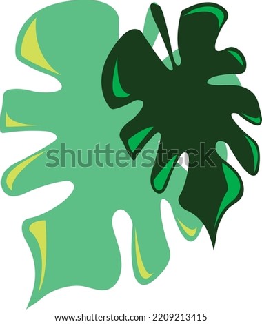 Natural Leaves with Abstract Shape .Unique Vector Illustration 