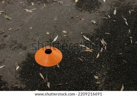 Plastic cone for roller skating. Roller training
