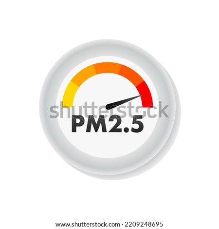 Air Pollution icon, PM 2,5. Prevention sign. Vector stock illustration. Royalty-Free Stock Photo #2209248695
