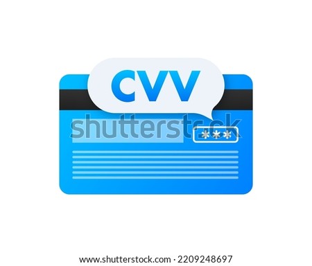 Credit card secure CVV code. Financial label. Vector stock illustration. Royalty-Free Stock Photo #2209248697