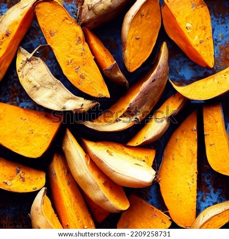 Roasted Sweet potatoes Food picture for blog, social media, cookbook. High Quality food picture close-up