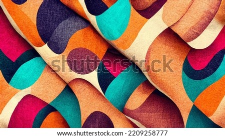 Abstract color wave design on cotton textile
