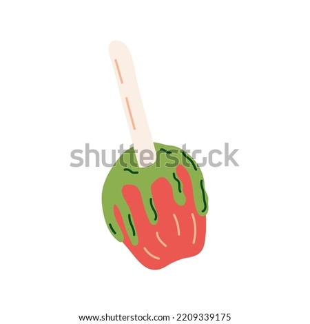 Caramel apple. Thanksgiving Day Collection. Flat vector illustration