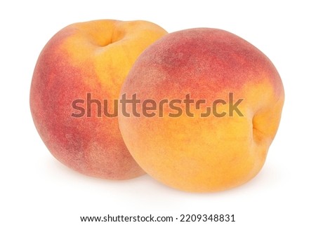 Peaches on an isolated white background.