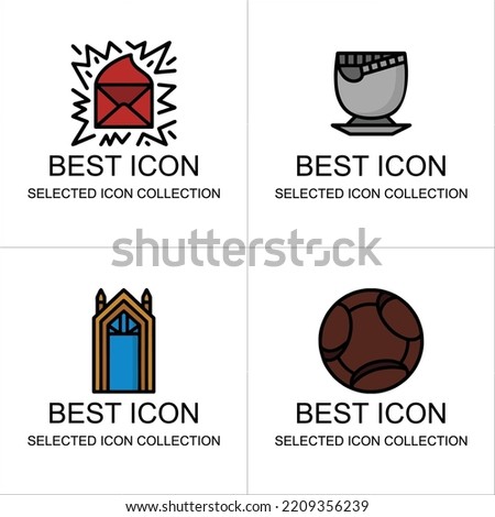 a collection of random theme flat illustration icons, can be used for printing and stickers