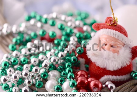 Santa Claus, christmas invitation card, close up