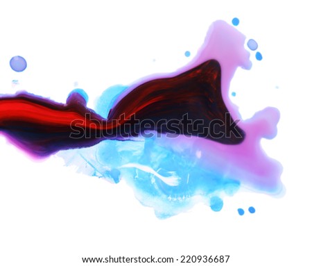 Spilled paint isolated on white