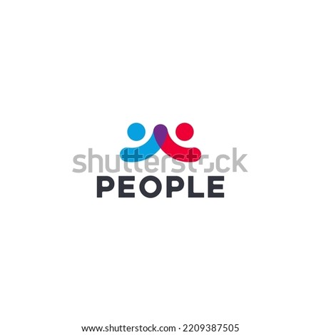 Illustration People Logo Design Template
