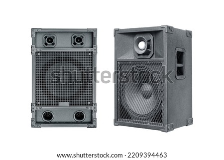 Old Speaker two style isolated on white background  with clipping path include for design usage purpose. Royalty-Free Stock Photo #2209394463