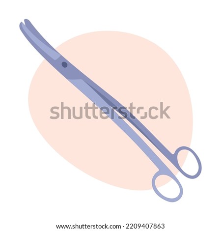 Realistic scissors, shears, pair of scissors. Medical instrument. Hospital, medical equipment