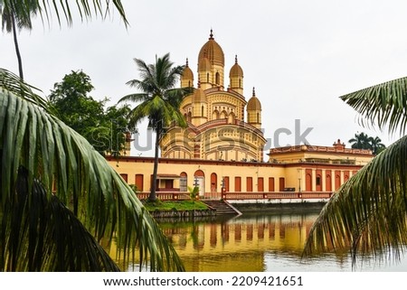 Dakshineswar Kali Temple, situated in Kolkata, West Bengal India. Memory about Sri Ramkrishna Paramhans and Swami Vivekananda. Royalty-Free Stock Photo #2209421651