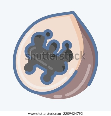 Icon Walnut. suitable for Nuts symbol. doodle style. simple design editable. design template vector. simple illustration