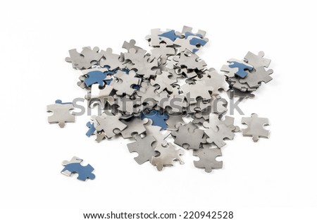 Image of puzzle pieces isolated close up