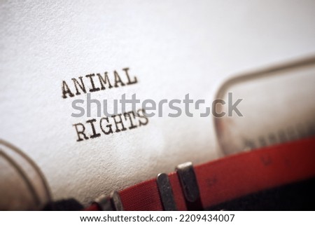 Animal rights phrase written with a typewriter. Royalty-Free Stock Photo #2209434007