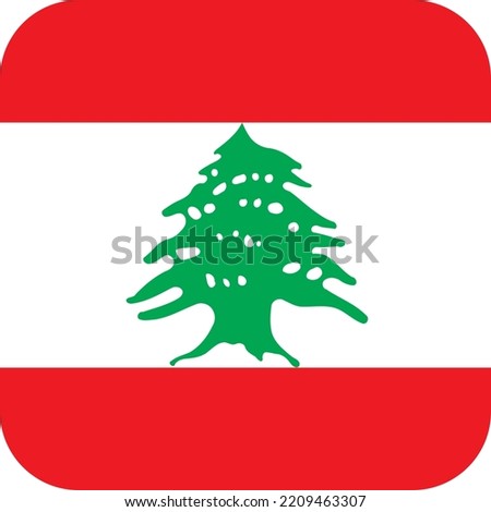 The national flag of Lebanon. Square icon. Square flag. Standard colors. Digital illustration. Computer illustration. Vector illustration.