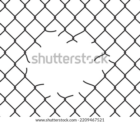 Vector seamless background dark green vector fence torn. Isolated on white background. Royalty-Free Stock Photo #2209467521