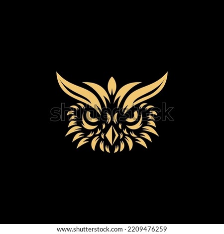 golden owl logo design vector