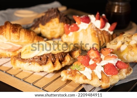 Strawberry Almond and Chocolate Croissant