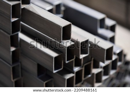 Metal beam or profile for construction close-up