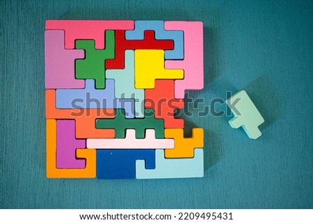 Pictures of colorful puzzle pieces