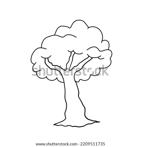 Simple tree clip art black and white background 