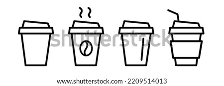 Coffee cup icon set. Disposable cup of coffee. Coffee To Go. Disposable coffee cup.  Royalty-Free Stock Photo #2209514013