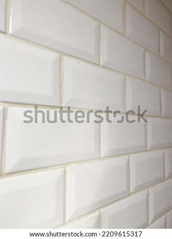 interior background: white ceramic tiles