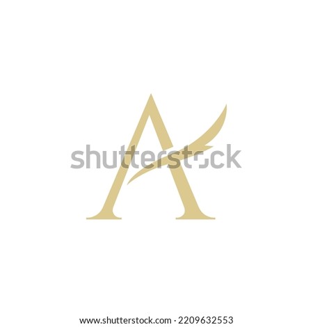 Letter a luxury icon design. Simple and elegant letter a combine with feather logo isolated on white background vector illustration.