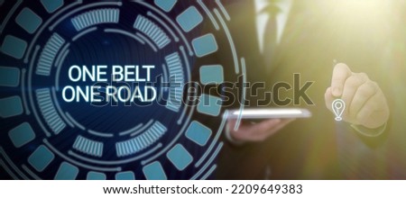 Conceptual caption One Belt One RoadBuilding trade routes between China and other countries. Business concept Building trade routes between China and other countries