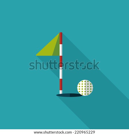 golf flat icon with long shadow,eps10