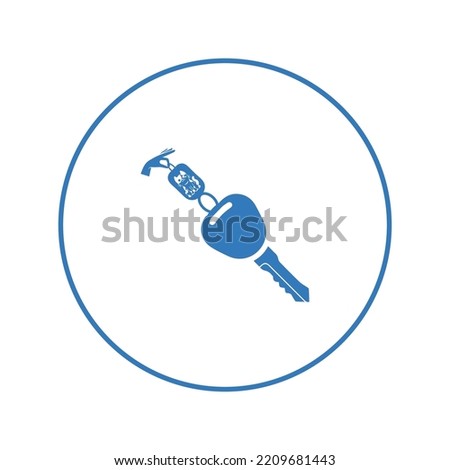 Car lock key on hand icon | Circle version icon |