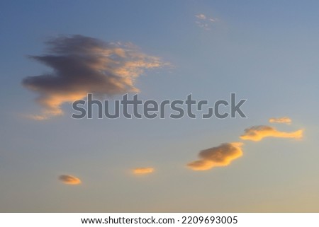 Small clouds at sunset, Concepción, Paraguay