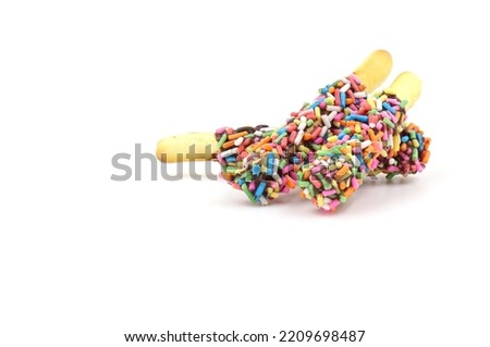 chocolate coat biscuits and color sugar