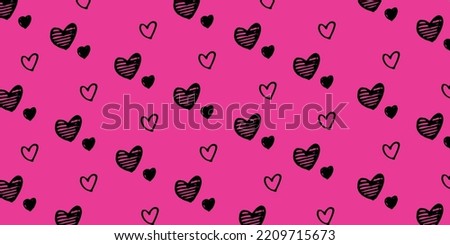 background with cute hand drawn heart illustration for valentine's day and love theme