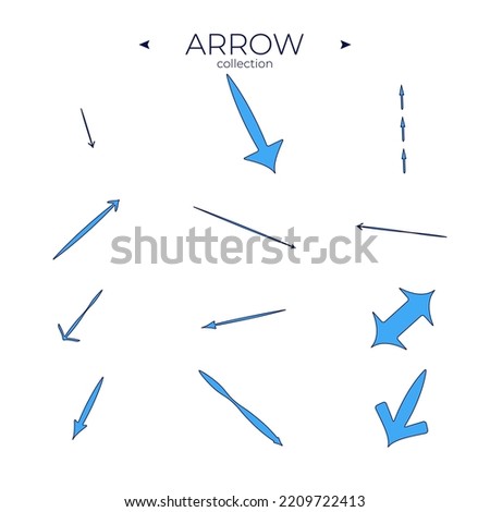 Colorful arrows. Arrows colorful set. With elegant style. Curly and wave orientation. Vector navigation
