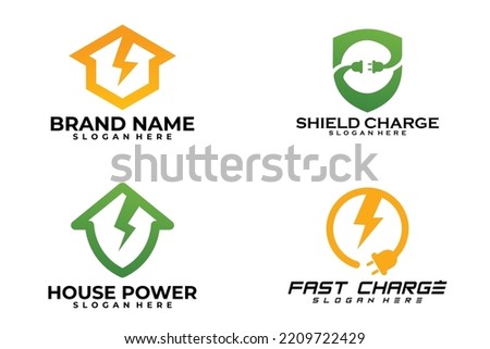 set of charge logo vector design template