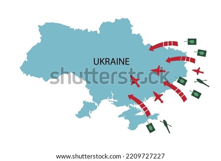 Invasion of Ukraine. Editable Clip Art.