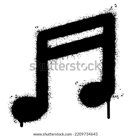 Spray Painted Graffiti Tone icon Word Sprayed isolated with a white background. graffiti Note music icon with over spray in black over white. Vector illustration.