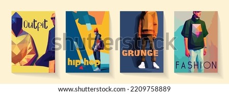 fashion trends for summer fall people wearing trendy outfits background, set vector illustration. Fashionable style men in apparel clothes. Autumn fashionable hoodie cover banner.