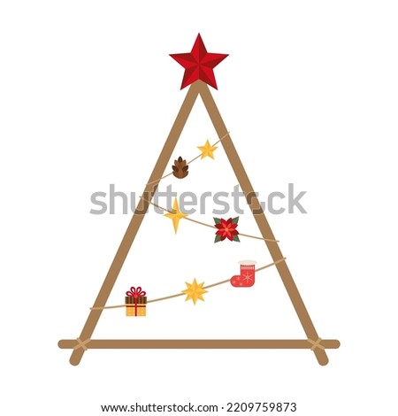Christmas tree in eco style. vector illustration
