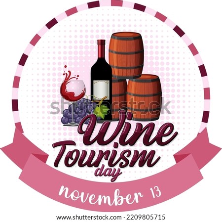 Wine Tourism Day Banner Design illustration