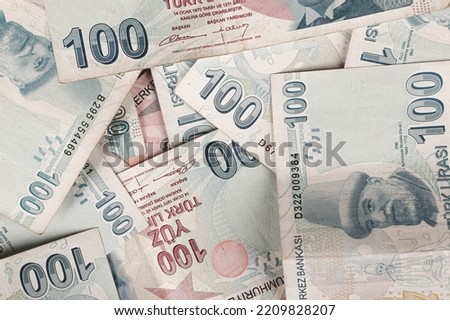Turkish currency, Turkish lira banknotes Royalty-Free Stock Photo #2209828207