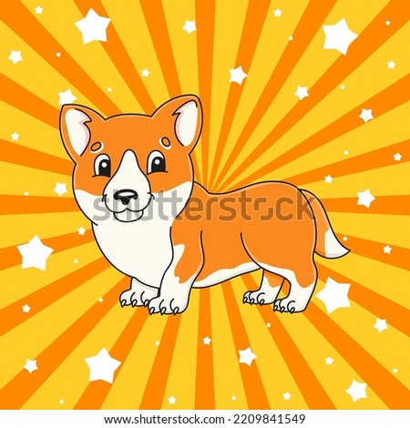 Cute cartoon character. Isolated on color background. Template for your design. Vector illustration.