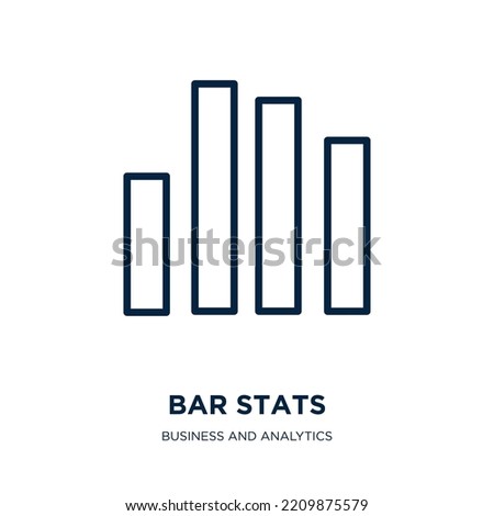 bar stats icon from business and analytics collection. Thin linear bar stats, data, stats outline icon isolated on white background. Line vector bar stats sign, symbol for web and mobile