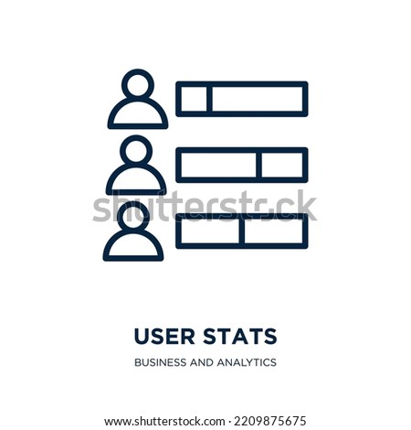 user stats icon from business and analytics collection. Thin linear user stats, stats, chart outline icon isolated on white background. Line vector user stats sign, symbol for web and mobile