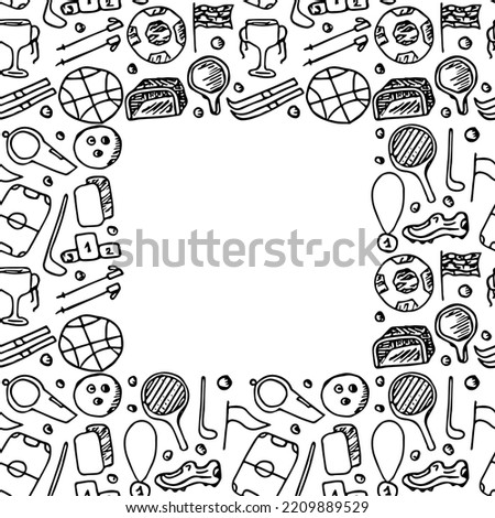 seamless vector sports icons with place for text. Doodle vector with sport icons. sport background